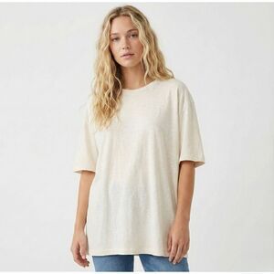 James Perse Oversized Slub Top 4/XL NWT Cream Cotton Modal Jersey Luxe Tee